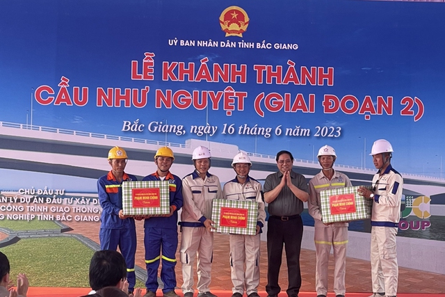 Thủ tướng Chính phủ Phạm Minh Chính dự lễ khánh thành cầu Như Nguyệt  - Ảnh 5.