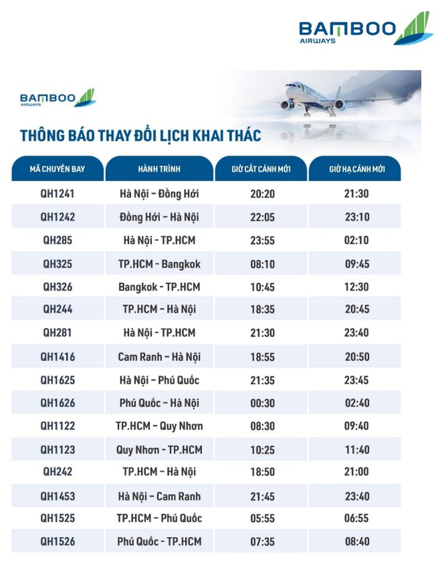 Bamboo Airways điều chỉnh kế hoạch khai thác một số chuyến bay do ảnh hưởng của bão số 1 - Ảnh 9. Bamboo Airways điều chỉnh kế hoạch khai thác một số chuyến bay do ảnh hưởng của bão số 1 - Ảnh 9.