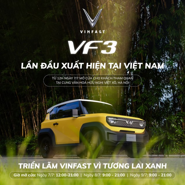 Mẫu xe điện mini VinFast VF 3 lần đầu tiên ra mắt khách Việt.