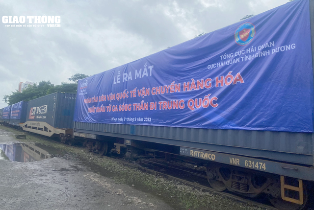 Chính thức đưa vào hoạt động đoàn tàu vận chuyển hàng hóa từ ga Sóng Thần đi Trung Quốc - Ảnh 4.