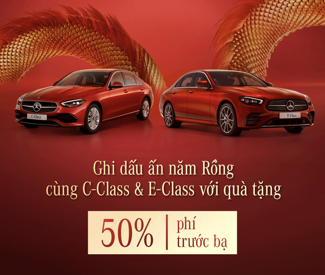 Khách hàng mua 2 dòng xe Mercedes-Benz C-Class và E-Class trong 2 tháng đầu năm được giảm giá tương đương 50% lệ phí trước bạ. Khách hàng mua 2 dòng xe Mercedes-Benz C-Class và E-Class trong 2 tháng đầu năm được giảm giá tương đương 50% lệ phí trước bạ.