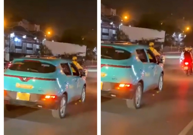 Video CSGT Hà Nội dừng xe chuyên dụng dẫn đường đưa xe taxi chở sản phụ đến bệnh viện trong đêm - Ảnh 1.