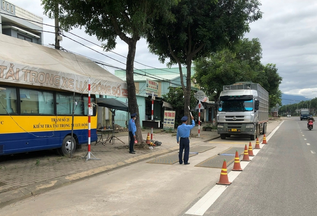 Thanh tra Sở GTVT TP. Đà Nẵng phát hiện, xử phạt nhiều xe quá khổ, quá tải - Ảnh 1.