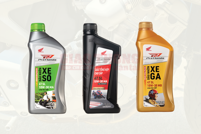 Các dòng sản phẩm dầu nhờn ProHonda dành cho xe máy. Các dòng sản phẩm dầu nhờn ProHonda dành cho xe máy.
