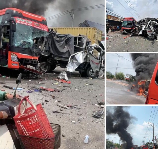 Lộ nguyên nhân vụ TNGT liên hoàn ở Bình Phước khiến 4 người thương vong- Ảnh 1. Lộ nguyên nhân vụ TNGT liên hoàn ở Bình Phước khiến 4 người thương vong- Ảnh 1.