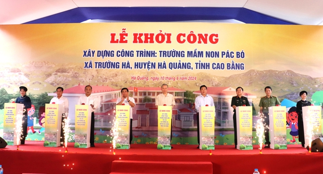 Khởi công xây dựng Trường Mầm non Pác Bó, Cao Bằng- Ảnh 1.