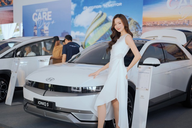 Hoa hậu Bảo Ngọc tham dự Hyundai Care Day tại Cần Thơ ngày 5/5.