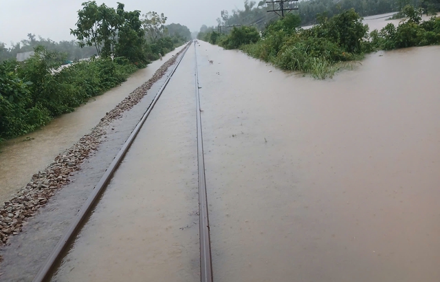 Dừng chạy nhiều mác tàu do mưa lớn- Ảnh 2. Dừng chạy nhiều mác tàu do mưa lớn- Ảnh 2.