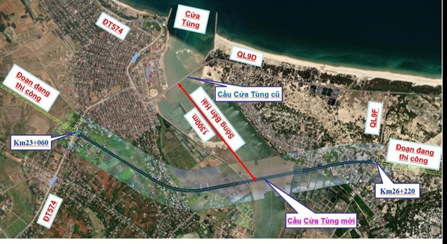 Hạn chế giao thông thủy sông Bến Hải để thi công cầu Cửa Tùng mới - Ảnh 2.