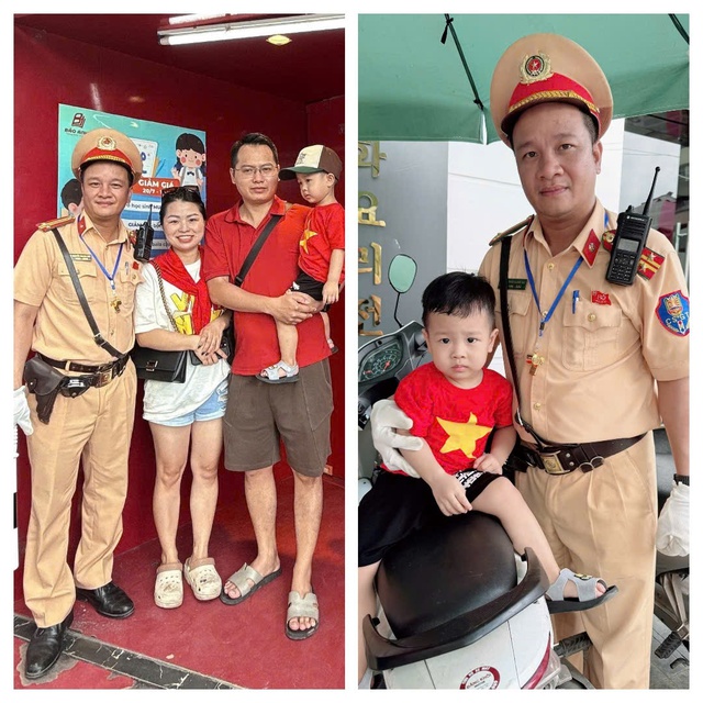 Hà Nội: Trung tá CSGT giúp bé trai 4 tuổi bị lạc khi đi xem diễu binh về với gia đinh- Ảnh 1.