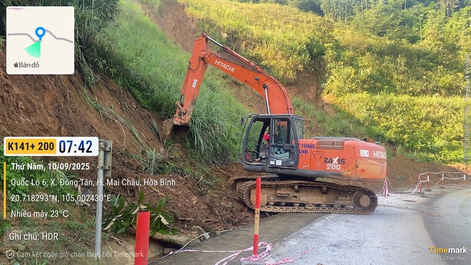 Xử lý điểm sạt lở mất an toàn giao thông tại Km141+200 QL6 - Ảnh 7.