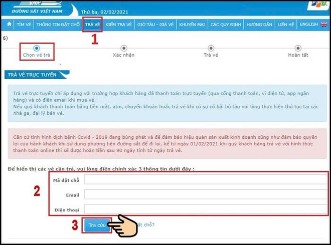 Ngành đường sắt áp dụng trả vé trực tuyến không thu phí- Ảnh 2.