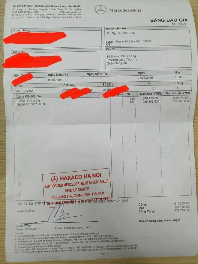 Ton 1,77 ty de thay dong co dien va ac-quy cho Mercedes-Benz S400 hinh anh 1 