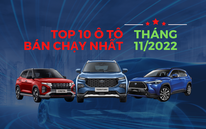 10 ô tô bán chạy tháng 11/2022: "Tân binh" Ford Territory lần đầu góp mặt