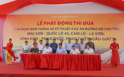 Bộ GTVT phát động thi đua 120 ngày đêm thông xe kỹ thuật 4 dự án cao tốc Bắc - Nam