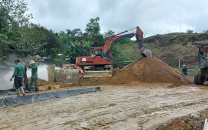 Khẩn trương thi công đường qua đập thủy lợi Đá Vách sau phản ánh của Tạp chí GTVT