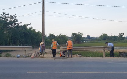 Ngang nhiên "xé rào" tại điểm đấu nối trái phép trên QL1 ở Quảng Ngãi