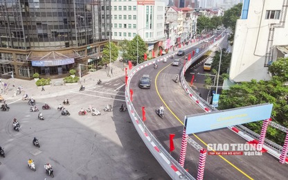 Cận cảnh cầu vượt chữ C độc đáo của Hà Nội khánh thành sáng 30/6