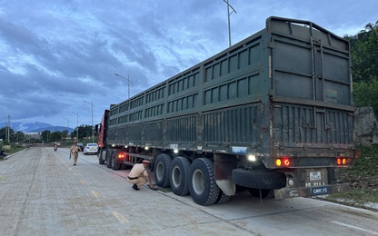 Xe đầu kéo chở cát quá tải hơn 400% chạy xuyên 3 tỉnh: Xử phạt hơn 119 triệu đồng