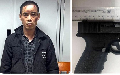 Cảnh sát 141 Hà Nội phát hiện đối tượng có súng ngắn và ma tuý khi kiểm tra giao thông