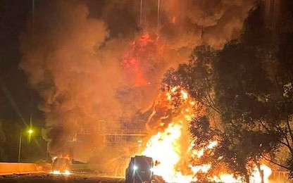 Phát hiện một thi thể sau vụ cháy xe bồn trên cao tốc Hà Nội - Hải Phòng