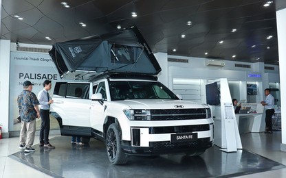 Giá xe Hyundai Santa Fe lăn bánh tháng 4/2025: Giảm không phanh đấu Ford Everest