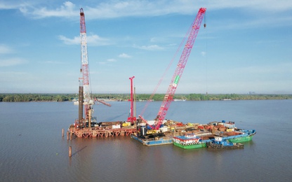 Hoàn thành thi công trụ cọc D2500 cầu Đại Ngãi 1