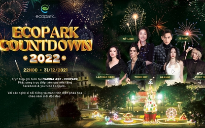 Ecopark phủ rợp trời pháo hoa cho cư dân đón năm mới