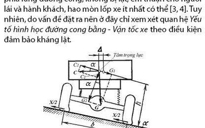 Đánh giá quan hệ Yếu tố hình học đường cong bằng - Vận tốc xe container theo điều kiện đảm bảo kháng lật