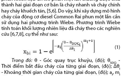 Nghiên cứu xây dựng mô hình cháy động cơ diesel Common Rail khi sử dụng diesel và biodiesel với một lần phun chính