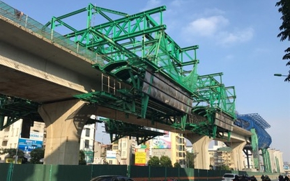 Khí thế trên công trình cầu cạn đoạn Mai Dịch - Nam Thăng Long