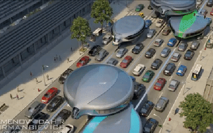 Concept xe bus của tương lai, đi bằng hai bánh trên phương tiện khác