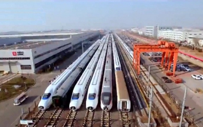 Nhà máy đóng tàu cao tốc rộng bằng 248 sân bóng ở Trung Quốc