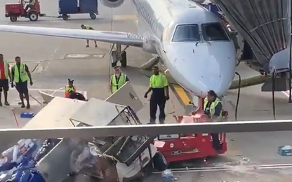 'Xe điên' mất kiểm soát, suýt đâm vào máy bay hàng chục triệu USD