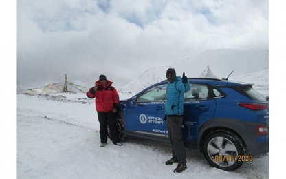 Hyundai Kona Electric lập kỷ lục Guinness mới về độ cao đạt được