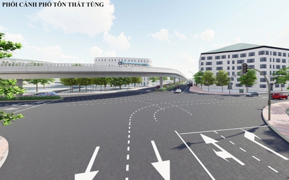 Toàn cảnh thi công cầu vượt thiết kế vòng cung đầu tiên tại Hà Nội