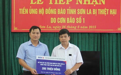 BIDV hỗ trợ gần 400 triệu đồng cho các nạn nhân bão số 1