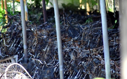 Hàng trăm xe máy vi phạm giao thông ở Đồng Nai bị cháy rụi