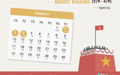 Lịch nghỉ lễ Quốc khánh 2-9