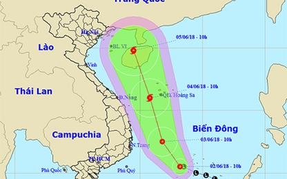Áp thấp nhiệt đới hướng đến quần đảo Hoàng Sa