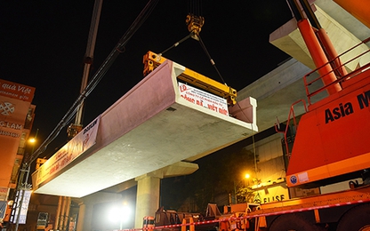 Hợp long đoạn trên cao đường sắt đô thị Nhổn - ga Hà Nội