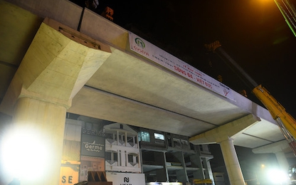 Lắp đặt đường ray tàu điện Nhổn - ga Hà Nội