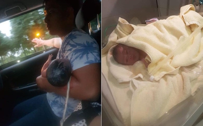 Mẹ bầu sinh con ngay trên xe Grab