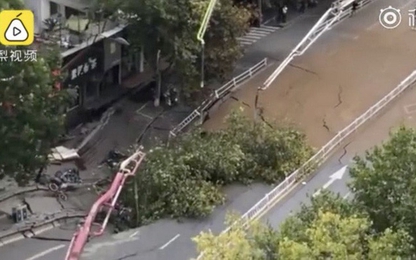 Sụp đường hầm tàu điện ngầm ở Trung Quốc