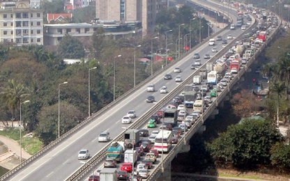 Khẩn cấp sửa chữa xô lệch gối cầu đường Vành đai 3 trên cao