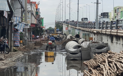 Cần Thơ:Thi công đường dân sinh cầu Cái Răng “chặn” đường đi