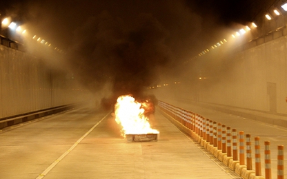 Hơn 200 người tham gia diễn tập chữa cháy hầm sông Sài Gòn