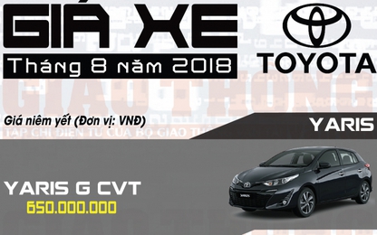 Giá xe ô tô Toyota tại Việt Nam trong tháng 8/2018