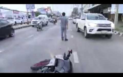 Nam thanh niên chạy xe máy tốc độ cao gặp tai nạn