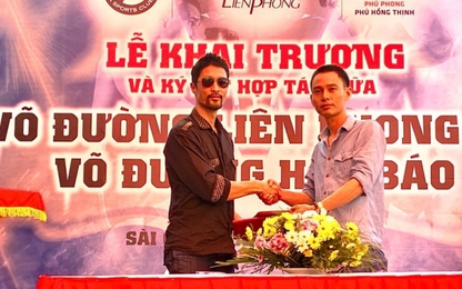 Diễn viên Johnny Trí Nguyễn tham dự khai trương võ đường Hắc Báo MMA Club